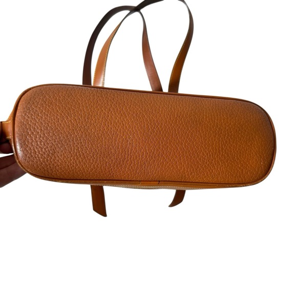 Vtg DOONEY & BOURKE British Tan Brown Pebble Leather Norfolk Bag Shoulder - Picture 3 of 6